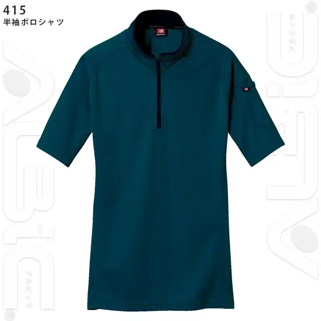 ポロシャツ 415-BATシリーズ 半袖ジップシャツ